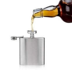 True Brands Stainless Steel Flask With Funnel