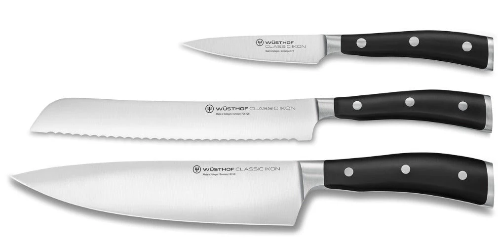 Wusthof Classic Ikon 3pc Starter Set With Bread Knife 3 Wusthof Classic Ikon 3pc Starter Set With Bread Knife