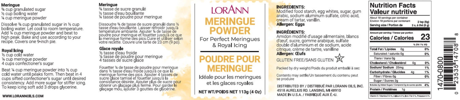 LorAnn Oils LorAnn Meringue Powder 4oz 4 LorAnn Oils LorAnn Meringue Powder 4oz