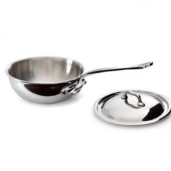 Mauviel Curved Splayed Sauté Pan W/ Lid Cookware