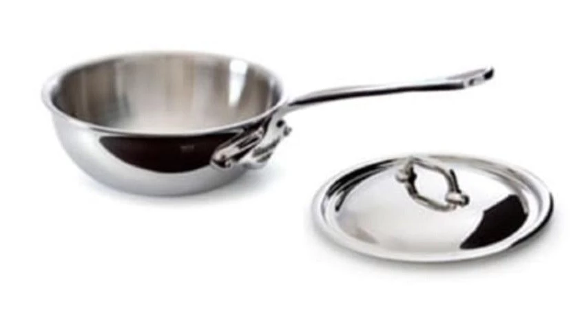 Mauviel Curved Splayed Sauté Pan W/ Lid Cookware 3 Mauviel Curved Splayed Sauté Pan W/ Lid Cookware