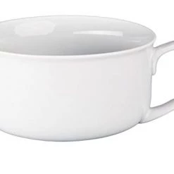 BIA White Porcelain Soup Bowl With Handle