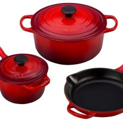 Le Creuset 5-Piece Signature Set, Cerise Cookware