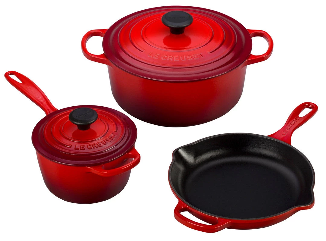 Le Creuset 5-Piece Signature Set, Cerise Cookware 3 Le Creuset 5-Piece Signature Set, Cerise Cookware