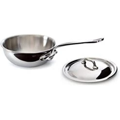Mauviel Stainless Steel Saucier With Lid, 1.7 Qt. Cookware