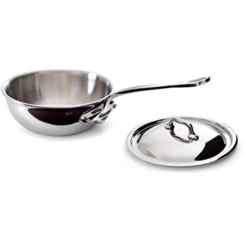 Mauviel Stainless Steel Saucier With Lid, 1.7 Qt. Cookware 3 Mauviel Stainless Steel Saucier With Lid, 1.7 Qt. Cookware