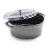 Staub Round Cocotte, 4qt With Glass Lid Graphite Grey Cookware