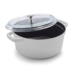 Cookware Staub Round Cocotte, 4qt With Glass Lid White