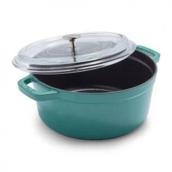 Cookware Staub Round Cocotte, 4qt With Glass Lid Turquoise