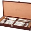 Cutlery Wusthof Stainless 10-Piece Steak Knife & Carving Set, Rosewood