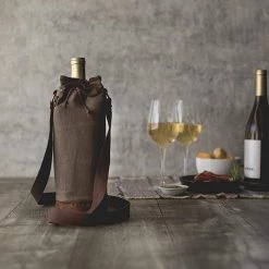 Picnic Time Wine Tote Waxed Canvas Travel & Storage