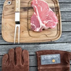 Fox Run Outset Leather Grill Gloves, Brown 7 Fox Run Outset Leather Grill Gloves, Brown