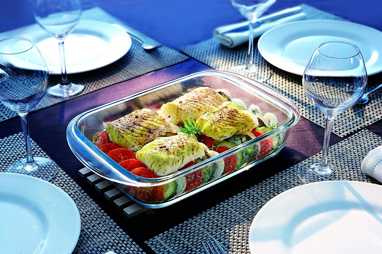 Duralex USA Duralex Rectangular Roaster, 4 Qt Bakeware 4 Duralex USA Duralex Rectangular Roaster, 4 Qt Bakeware