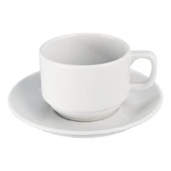 BIA Bistro White Porcelain Teacup And Saucer Coffee & Tea