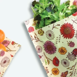 Travel & Storage Bee's Wrap Produce Bag Vegan Meadow Magic - 2 Pack