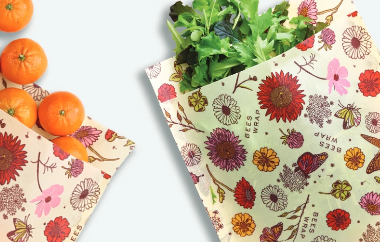 Travel & Storage Bee's Wrap Produce Bag Vegan Meadow Magic - 2 Pack 3 Travel & Storage Bee's Wrap Produce Bag Vegan Meadow Magic - 2 Pack