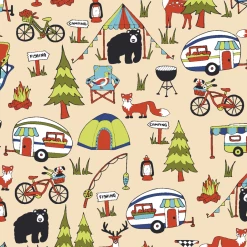 Two Lumps Of Sugar Treated Ruffle Apron Bear Camp Aprons, Towels, & Hotpads