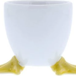BIA Table & Counter Accessories White Chicken Footed Egg Cup With Yellow Feet