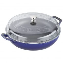 Staub Braiser W/Glass Lid, 3.5 Qt., Dark Blue Cookware