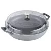 Staub Braiser W/Glass Lid, 3.5 Qt., Graphite 2 Staub Braiser W/Glass Lid, 3.5 Qt., Graphite