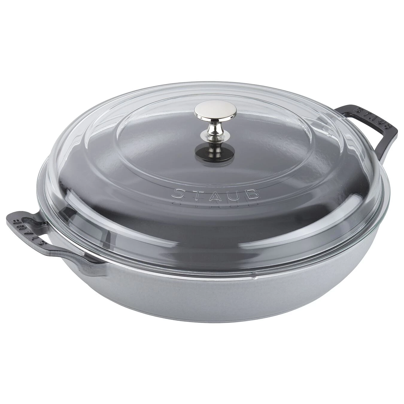 Staub Braiser W/Glass Lid, 3.5 Qt., Graphite 3 Staub Braiser W/Glass Lid, 3.5 Qt., Graphite
