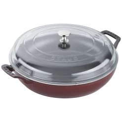 Staub Braiser W/Glass Lid, 3.5 Qt., Grenadine