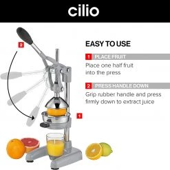 Frieling Cilio Citrus Press, Matte Silver Table & Counter Accessories 7 Frieling Cilio Citrus Press, Matte Silver Table & Counter Accessories