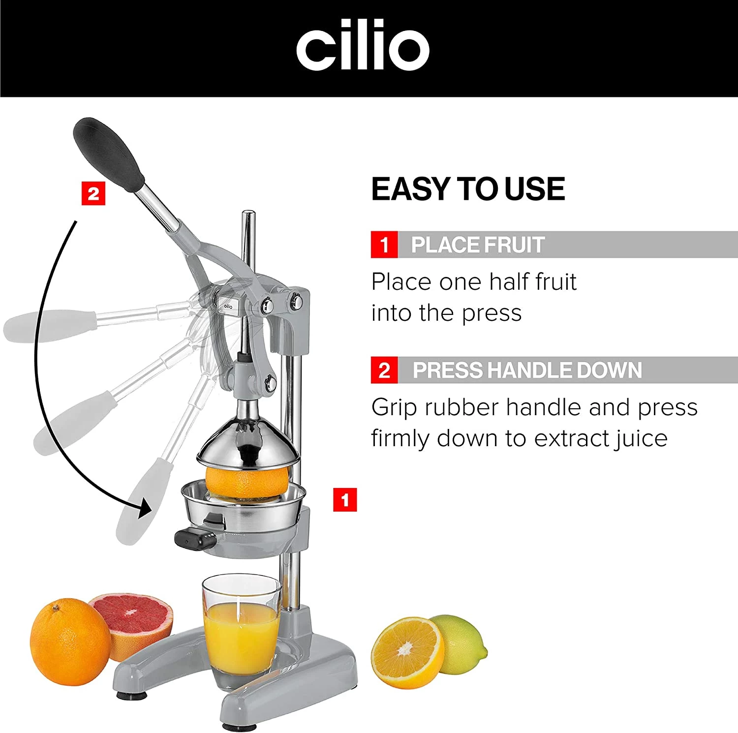 Frieling Cilio Citrus Press, Matte Silver Table & Counter Accessories 5 Frieling Cilio Citrus Press, Matte Silver Table & Counter Accessories