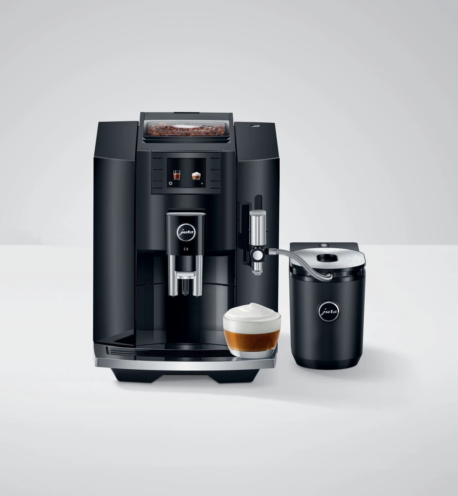 JURA E8 Automatic Coffee Machine, Piano Black - NEW VERSION 7 JURA E8 Automatic Coffee Machine, Piano Black - NEW VERSION