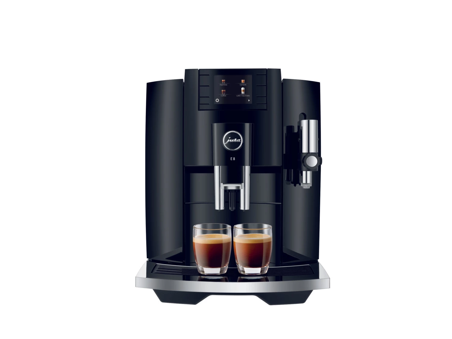 JURA E8 Automatic Coffee Machine, Piano Black - NEW VERSION 3 JURA E8 Automatic Coffee Machine, Piano Black - NEW VERSION