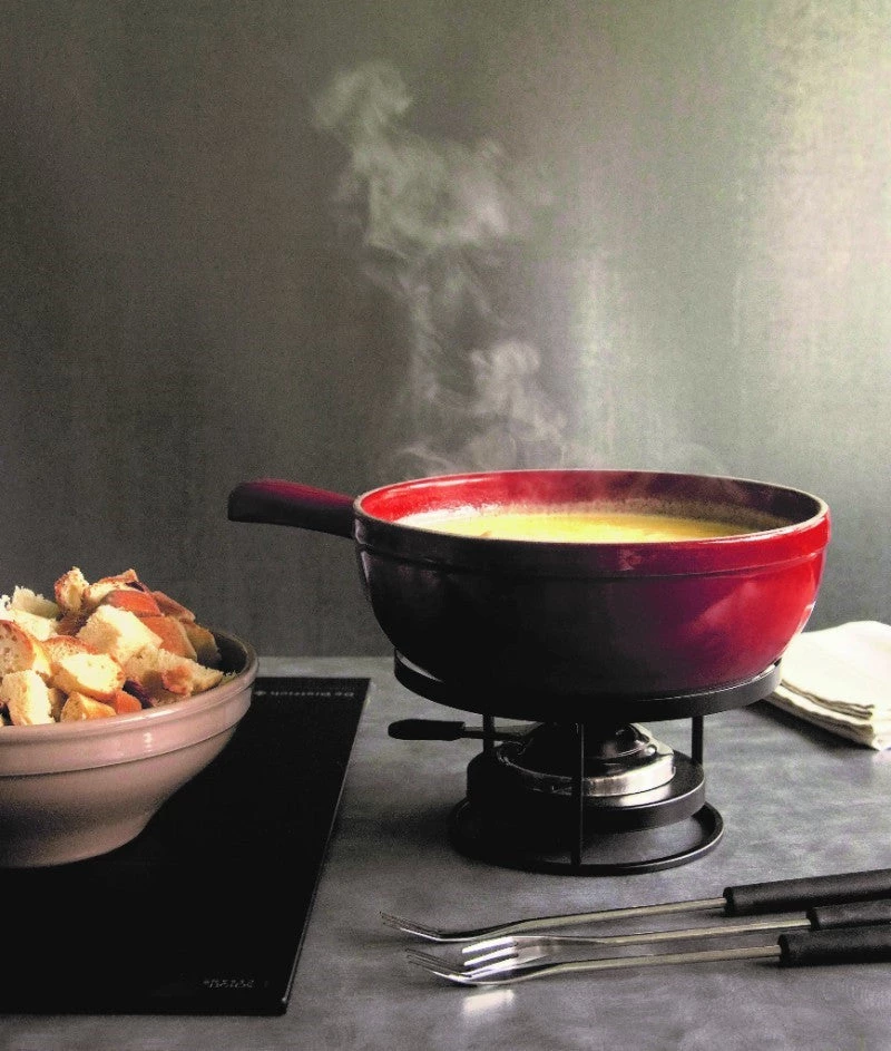 Emile Henry Cheese Fondue Set, Burgundy Cookware 4 Emile Henry Cheese Fondue Set, Burgundy Cookware