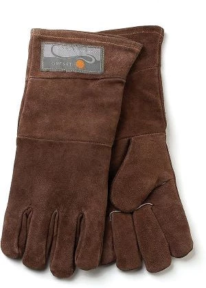Fox Run Outset Leather Grill Gloves, Brown 3 Fox Run Outset Leather Grill Gloves, Brown