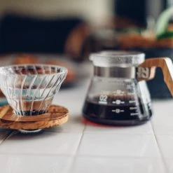 Hario V60 Glass Dripper #2, Olive Wood Base Coffee & Tea 7 Hario V60 Glass Dripper #2, Olive Wood Base Coffee & Tea