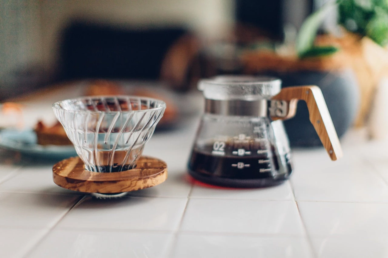 Hario V60 Glass Dripper #2, Olive Wood Base Coffee & Tea 5 Hario V60 Glass Dripper #2, Olive Wood Base Coffee & Tea