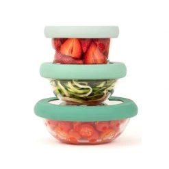 Food Huggers Lids, Set/3, Green