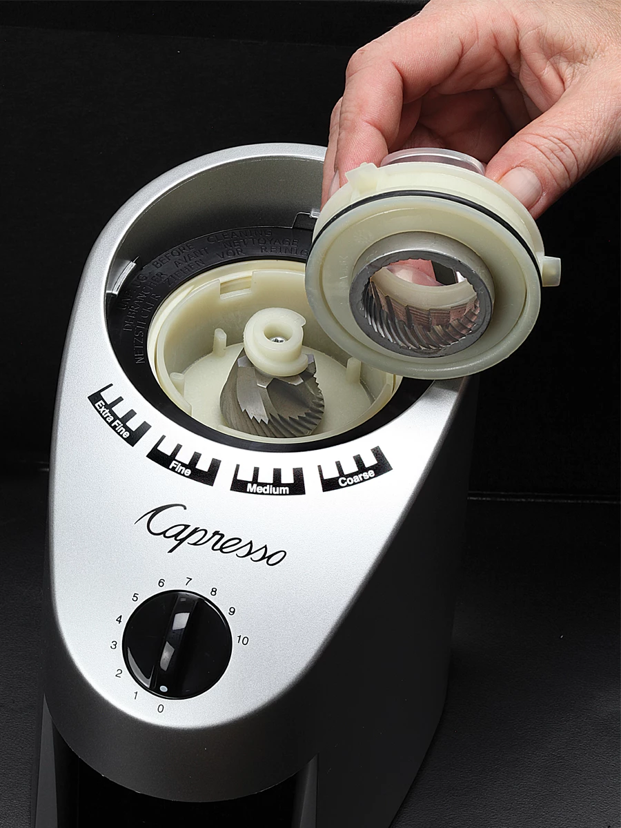 Capresso Inc. Appliances Capresso Infinity Burr Grinder, Silver 4 Capresso Inc. Appliances Capresso Infinity Burr Grinder, Silver