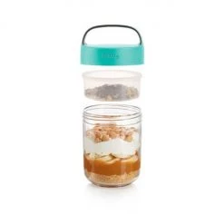 Travel & Storage Lekue 14 Oz. Jar To Go, Turquoise