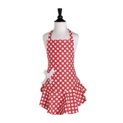 Jessie Steele Child's Apron, Red & White Polka Dot