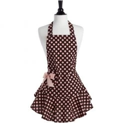 Jessie Steele Josephine Apron, Brown & Pink Polka Dot