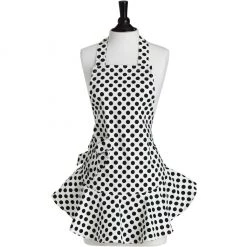 Jessie Steele Josephine Apron, Cream & Black Polka Dot
