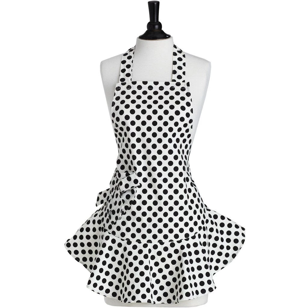 Jessie Steele Josephine Apron, Cream & Black Polka Dot 3 Jessie Steele Josephine Apron, Cream & Black Polka Dot