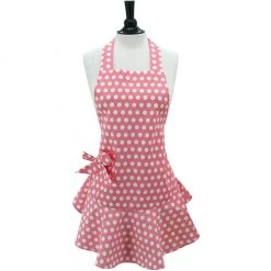 Jessie Steele Josephine Apron, Pink & White Polka Dot
