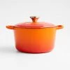 Le Creuset Round Deep Dutch Oven: 5.25qt Flame Cookware 2 Le Creuset Round Deep Dutch Oven: 5.25qt Flame Cookware