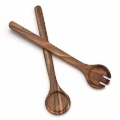 Lipper Round Acacia Salad Servers, 13"