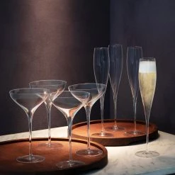 LSA Savoy Mouthblown Champagne Saucer/Coupe, Set Of 2 7 LSA Savoy Mouthblown Champagne Saucer/Coupe, Set Of 2