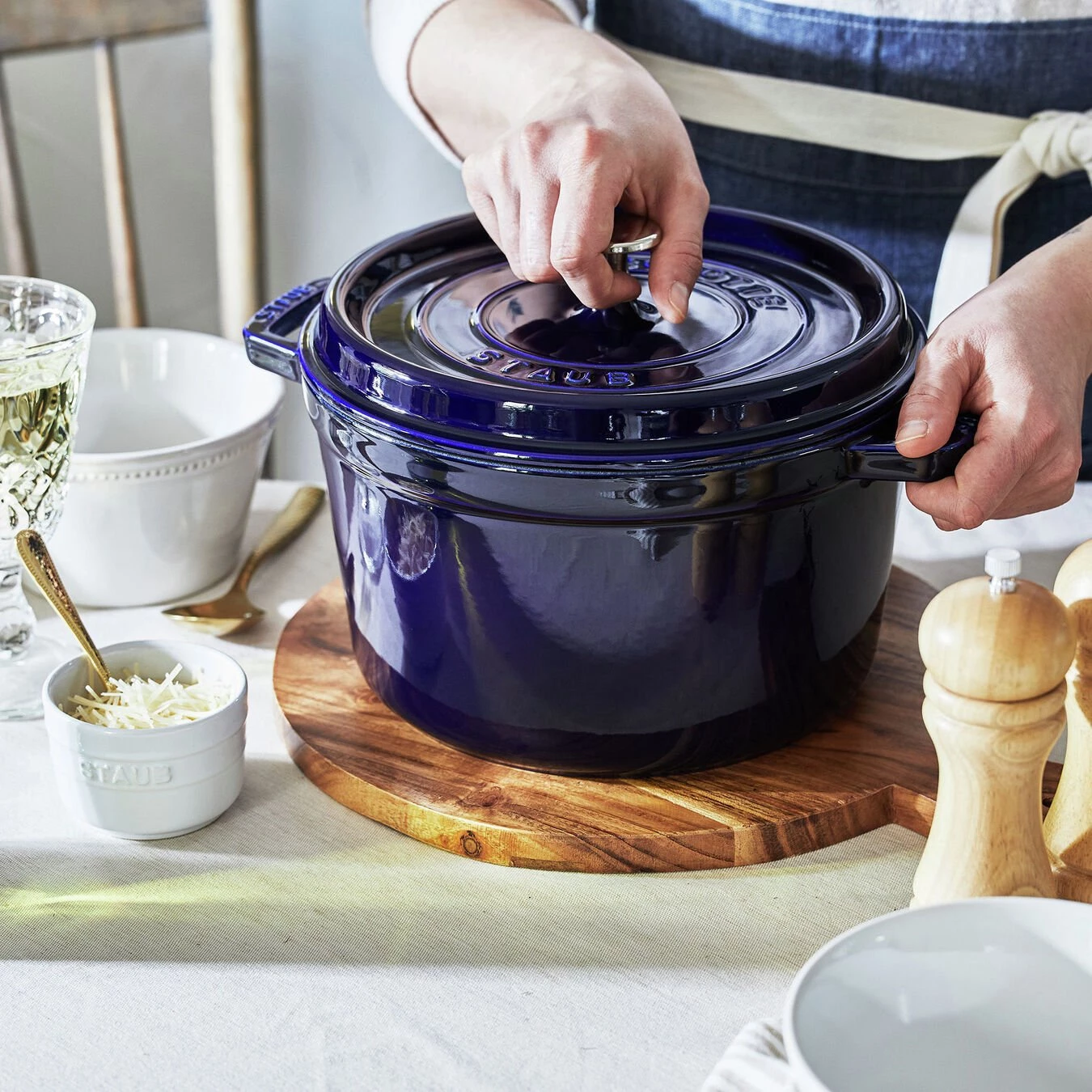 Cookware Staub Tall Round Cocotte, 5 Qt., Dark Blue 4 Cookware Staub Tall Round Cocotte, 5 Qt., Dark Blue