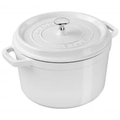Staub Tall Round Cocotte, 5 Qt., White